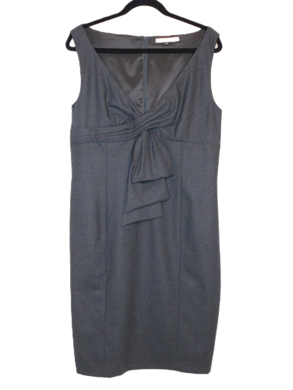RED Valentino Gray Wool Sleeveless V-Neck Party Sheath Dress | EUC | 50 / 14